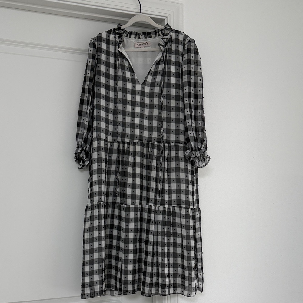 Checkered Black and White Dress
